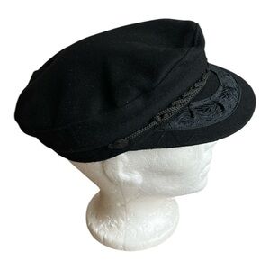 Vintage Authentic Greek Fisherman’s Black Cap Made In Greece